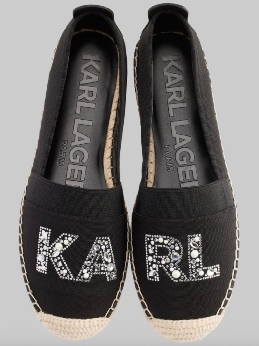 Karl Lagerfeld  Manika Flat Espadrille NWOB ┆10┆Black┆345
